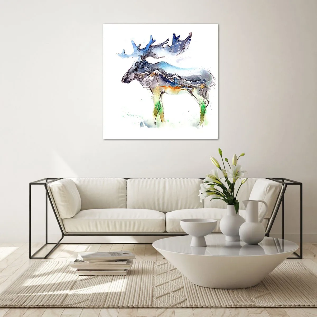 Schilderen op glas - De held van een winters verhaal - 50x50 cm