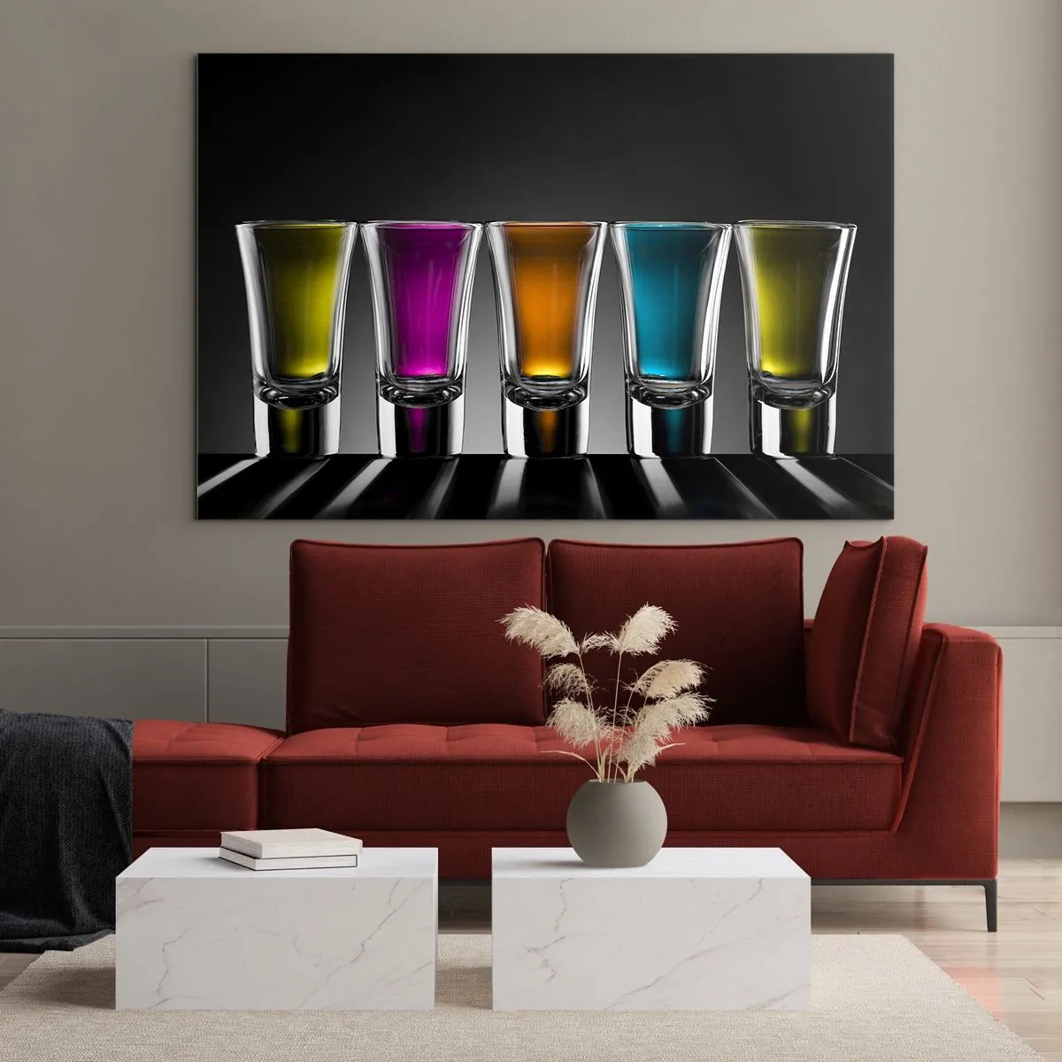 Schilderen op glas - Kleuren van vreugde - 120x80 cm