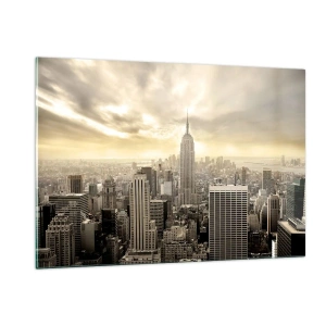 Schilderen op glas - New York geweven van grijs - 120x80 cm