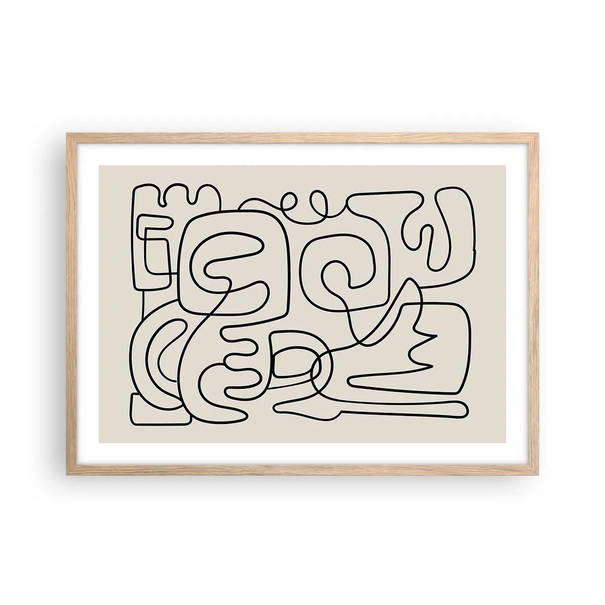 Een poster in een licht eiken lijst - Volg het pad - 70x50 cm