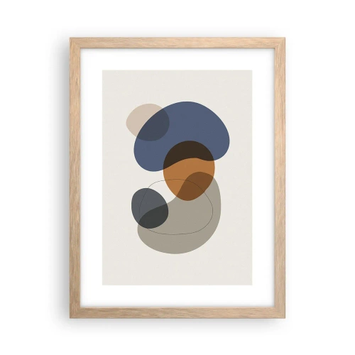 Een poster in een licht eiken lijst - Kleur druppels - 30x40 cm