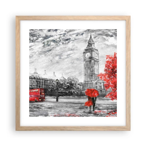Een poster in een licht eiken lijst - Een spannende dag - 40x40 cm