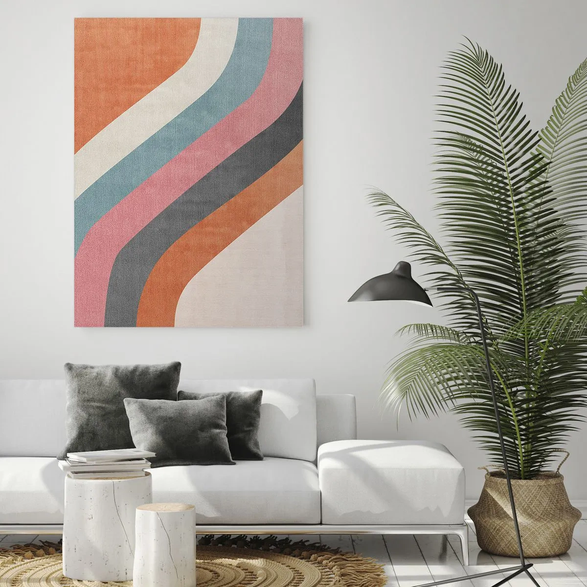 Schilderen op glas - Diagonale compositie – beweging - 50x70 cm