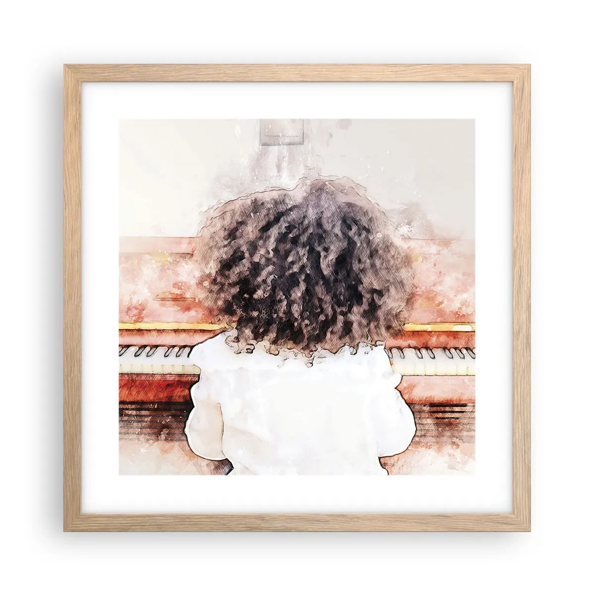 Een poster in een licht eiken lijst - In de nieuwe wereld - 40x40 cm