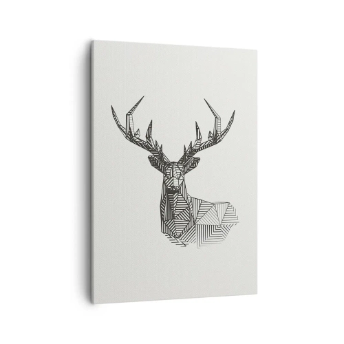 Schilderen op canvas - Een hert in kubistische stijl - 50x70 cm