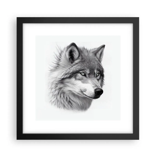 Poster in een zwarte lijst - Alfa – zonder twijfel - 30x30 cm