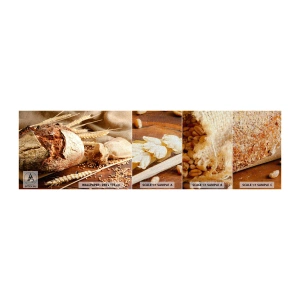 Fotobehang Monster Premium Canvas - Smakelijk, geurig, knapperig - Brood, Graankorrel, Gastronomie - 100x30 cm
