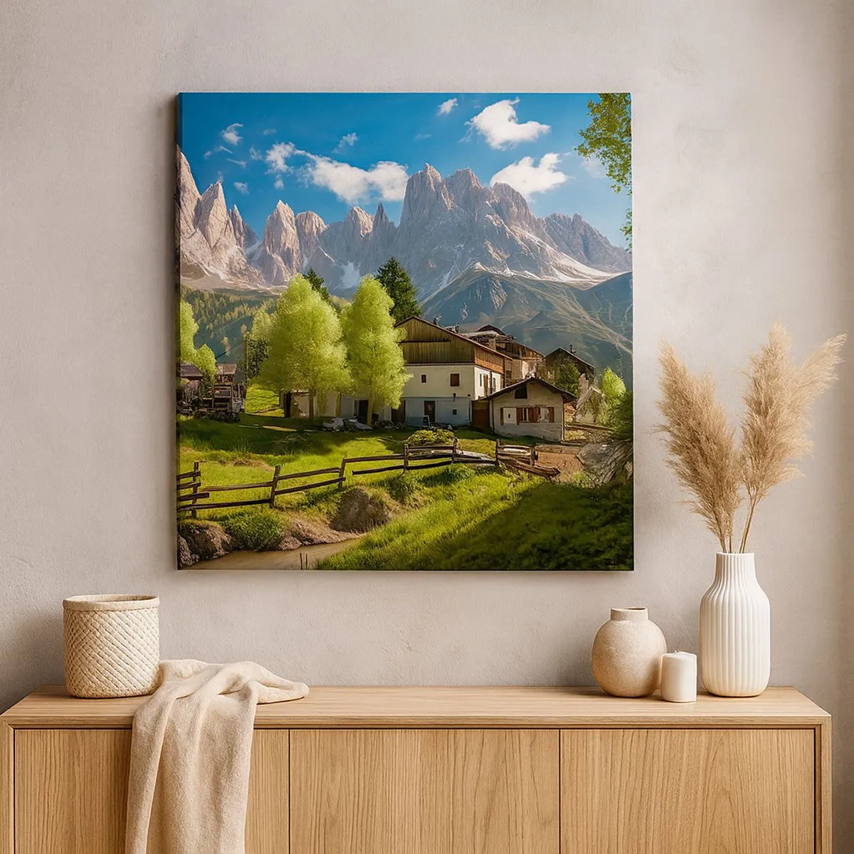 Schilderen op canvas - Alpine idylle - 30x30 cm