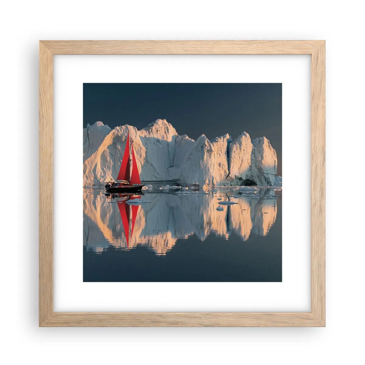 Een poster in een licht eiken lijst - Aan de rand van de wereld - 30x30 cm