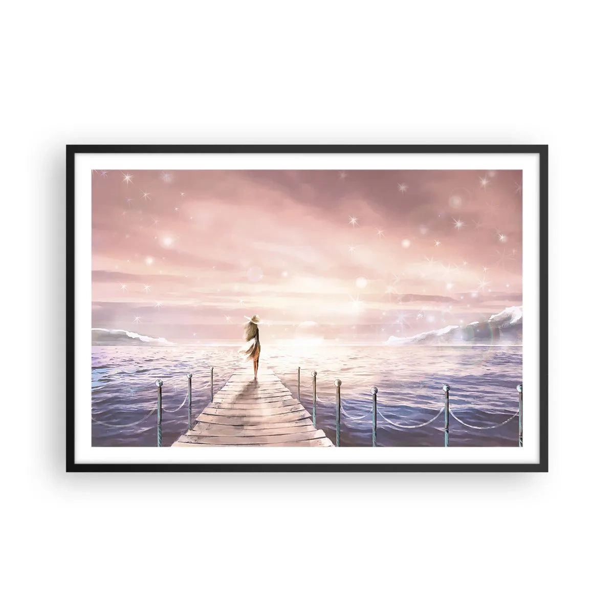 Poster in een zwarte lijst - In het licht van een droom - 91x61 cm