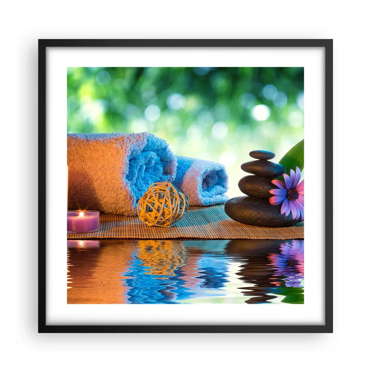 Poster in een zwarte lijst - Tijd voor het lichaam - 50x50 cm