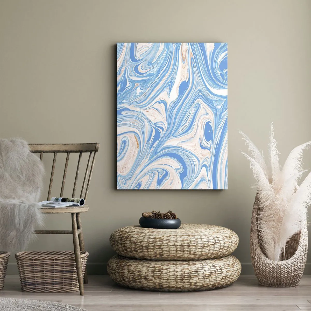 Schilderen op canvas - Moeras in turkoois - 65x120 cm