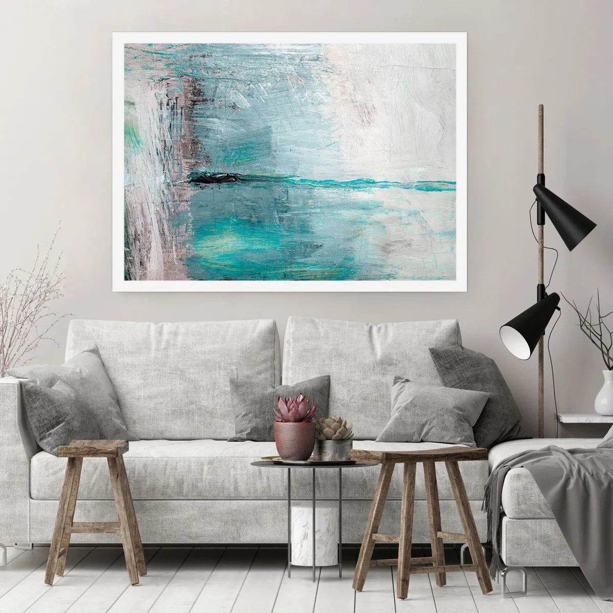 Poster - Horizontaal in blauw - 50x40 cm