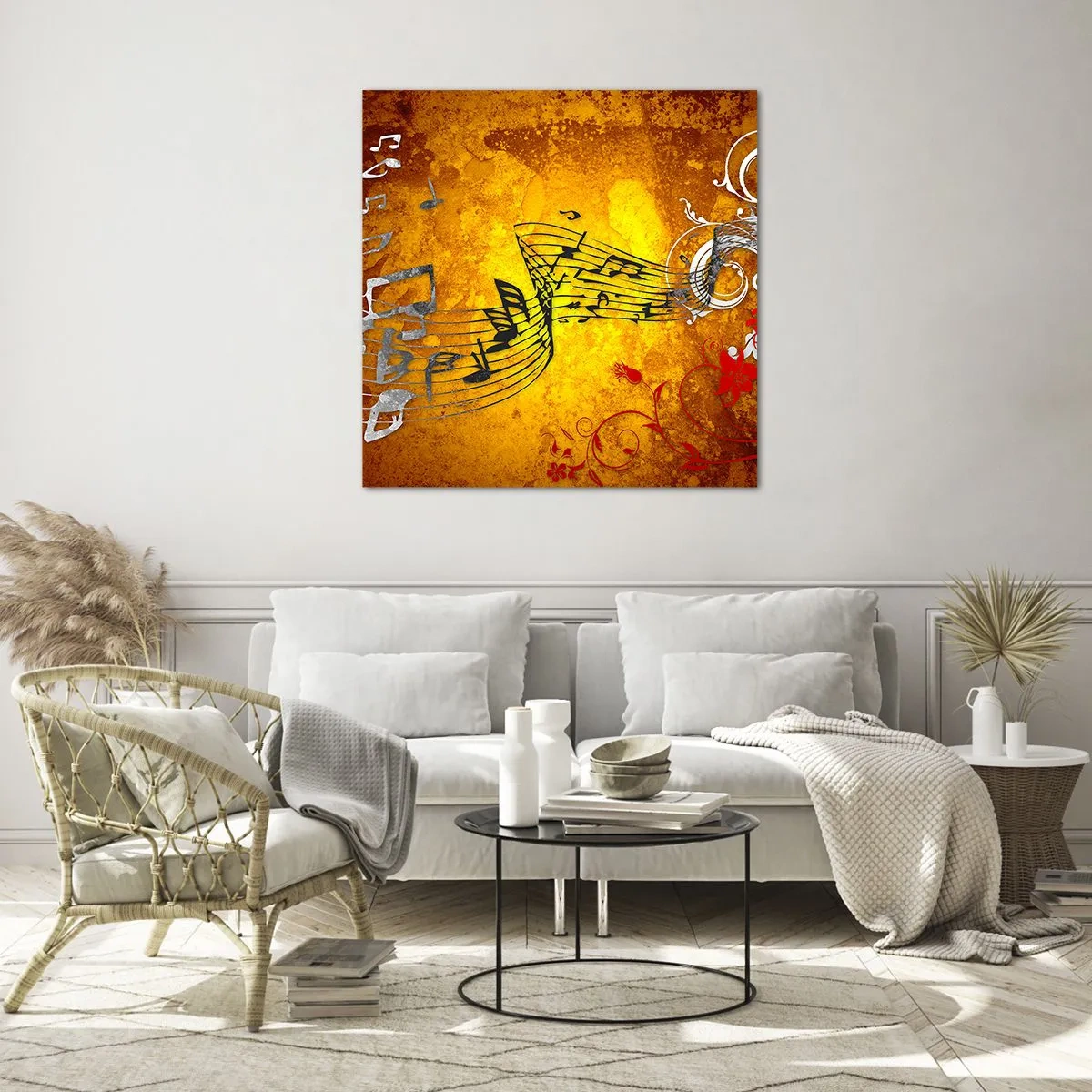 Schilderen op glas - Laat de muziek stromen - 60x60 cm