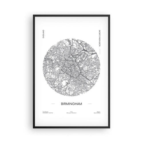 Poster in een zwarte lijst - Anatomie van Birmingham - 61x91 cm