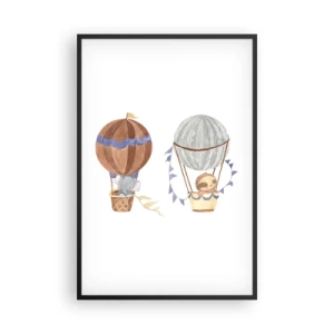 Poster in een zwarte lijst - Vrienden onderweg - 61x91 cm