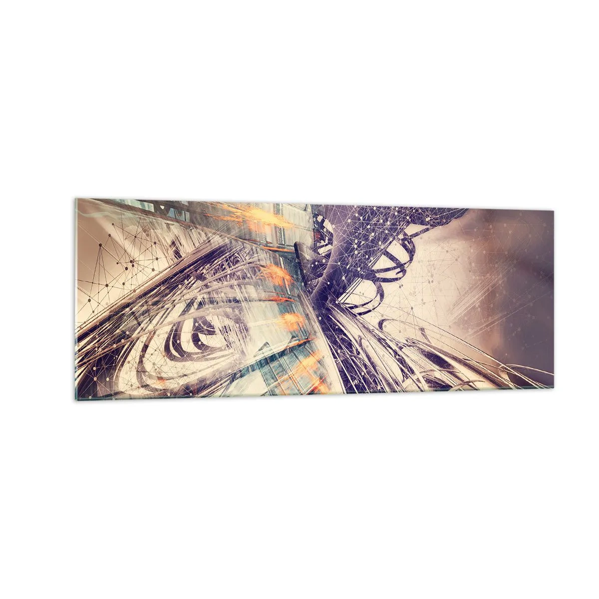 Schilderen op glas - In grote haast - 140x50 cm