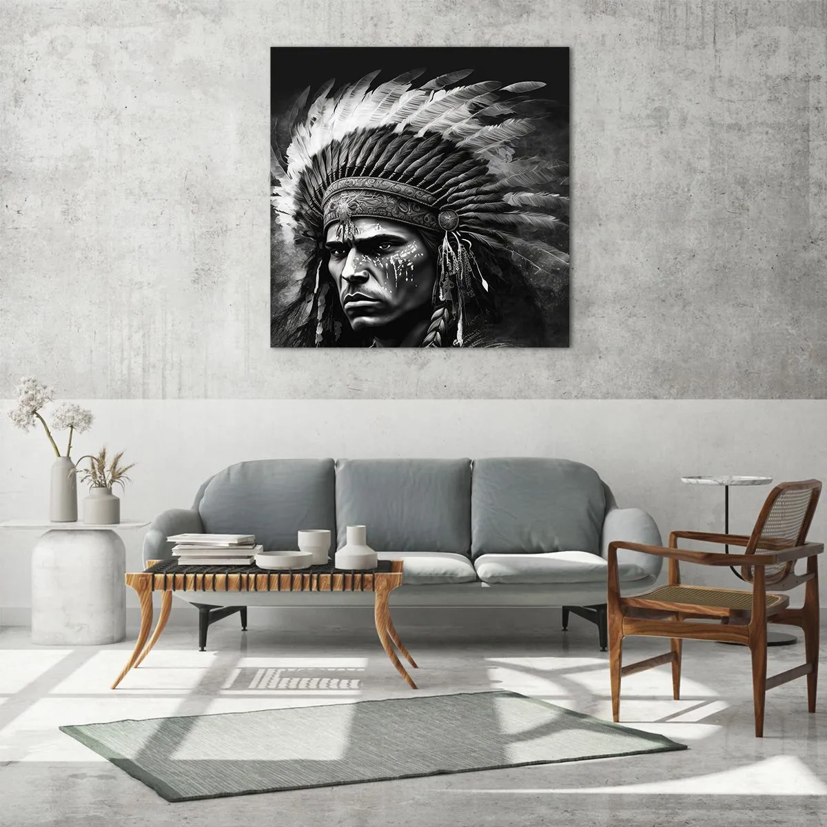 Schilderen op glas - Een leider en strijder - 60x60 cm