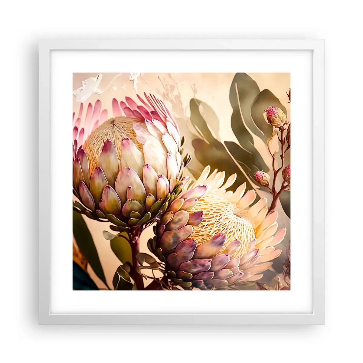 Poster in een witte lijst - Teeder omarmd - 40x40 cm