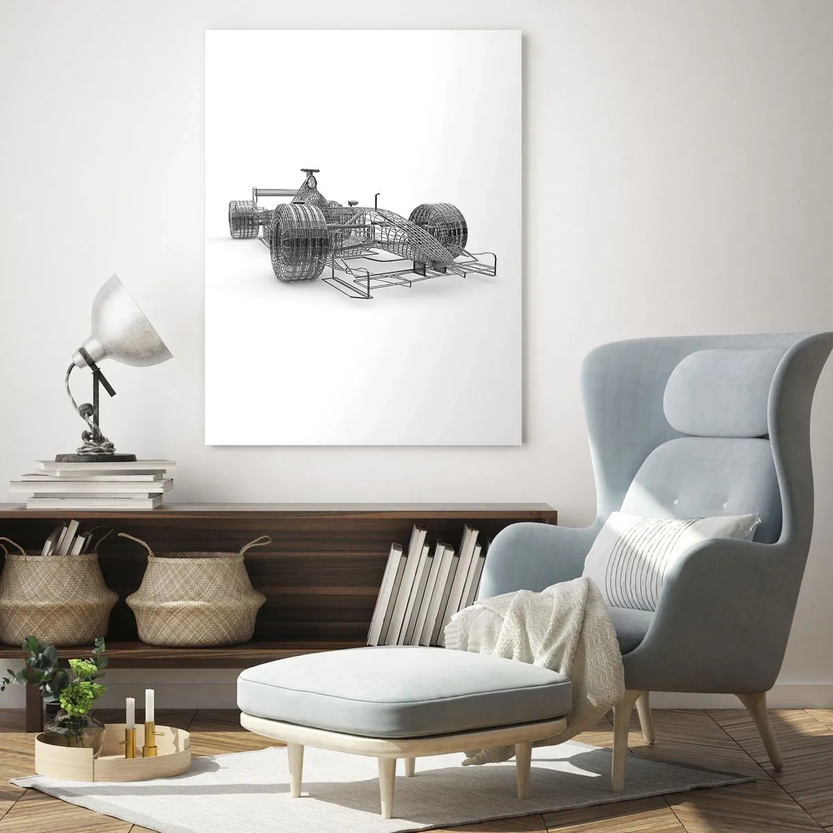 Schilderen op glas - Perfect ontwerp - het idee van momentum - 50x70 cm