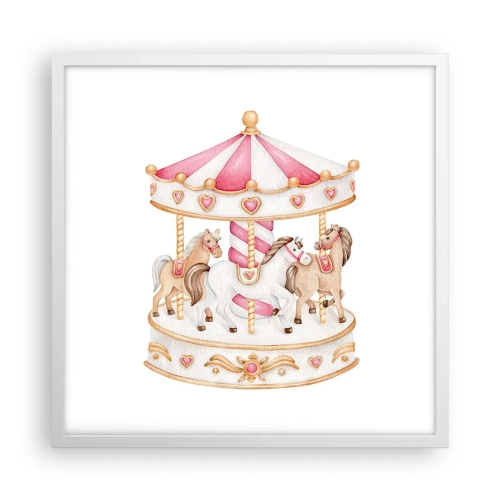 Poster in een witte lijst - De zoete kinderwereld - 50x50 cm