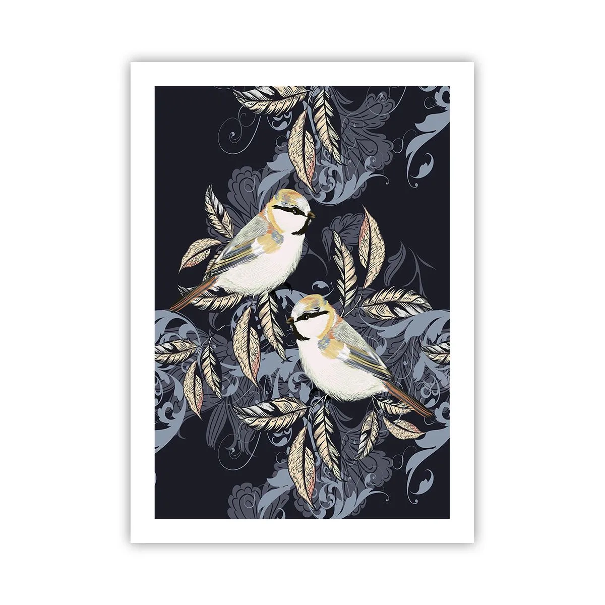 Poster - Geel-blauwe triller - 50x70 cm