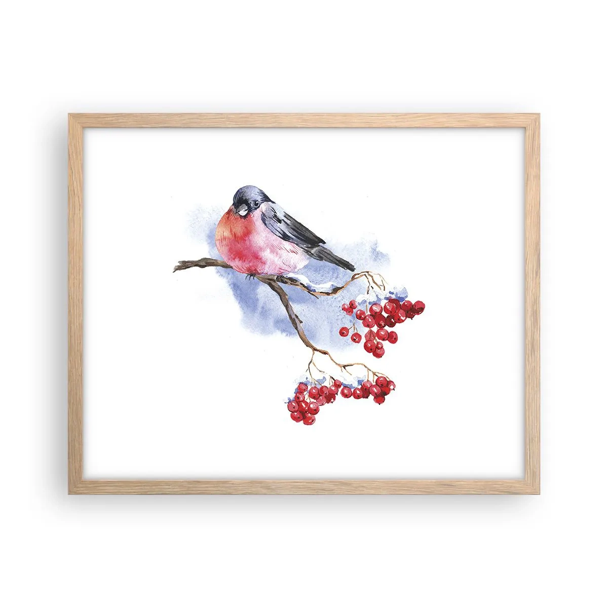 Een poster in een licht eiken lijst - Winter in kleur - 50x40 cm