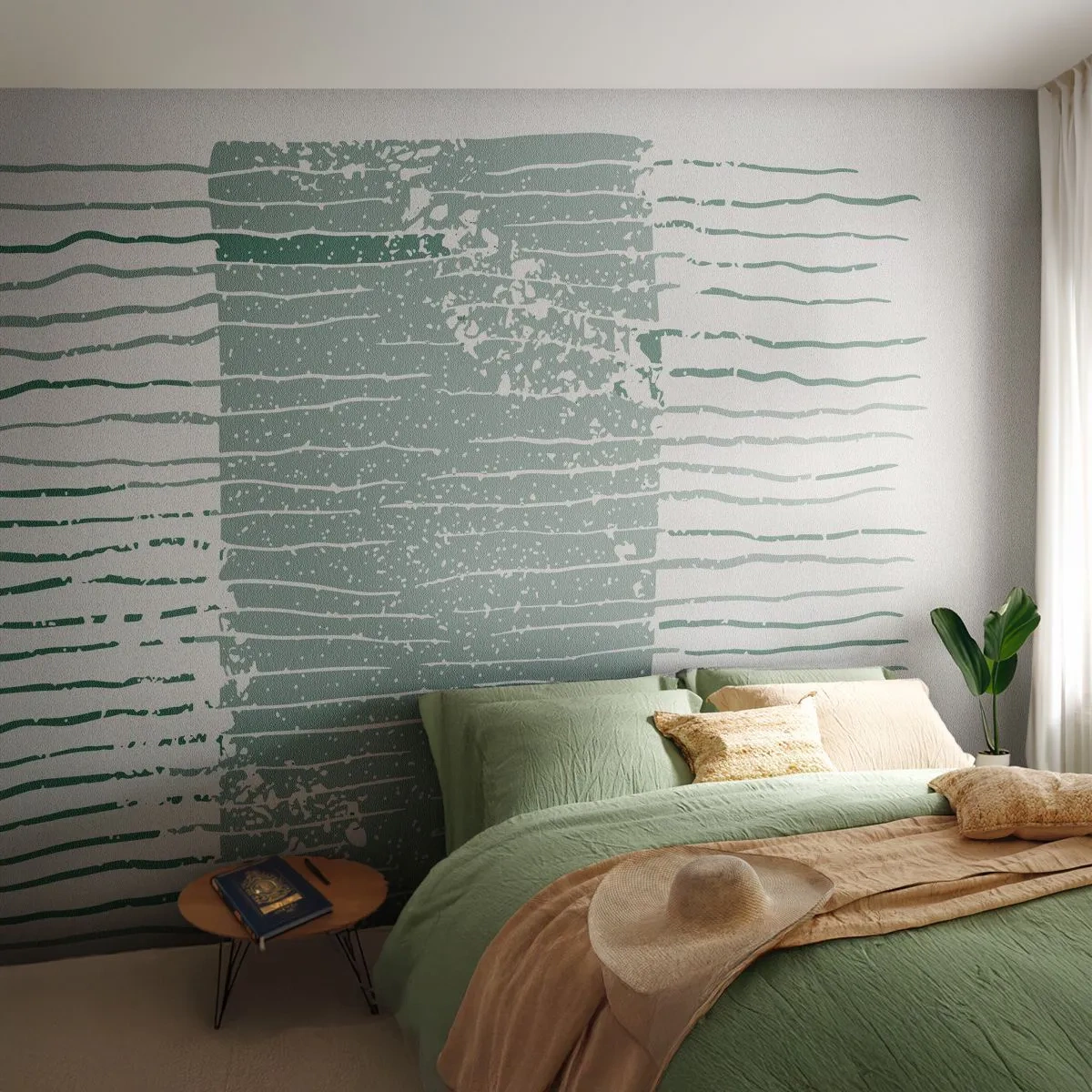 Fotobehang Standard Eco - Mariene abstractie - Minimalisme, Pastel, Hipster - 150x105 cm