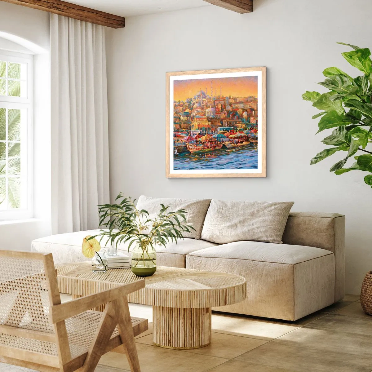 Een poster in een licht eiken lijst - Istanboel verhaal - 30x30 cm