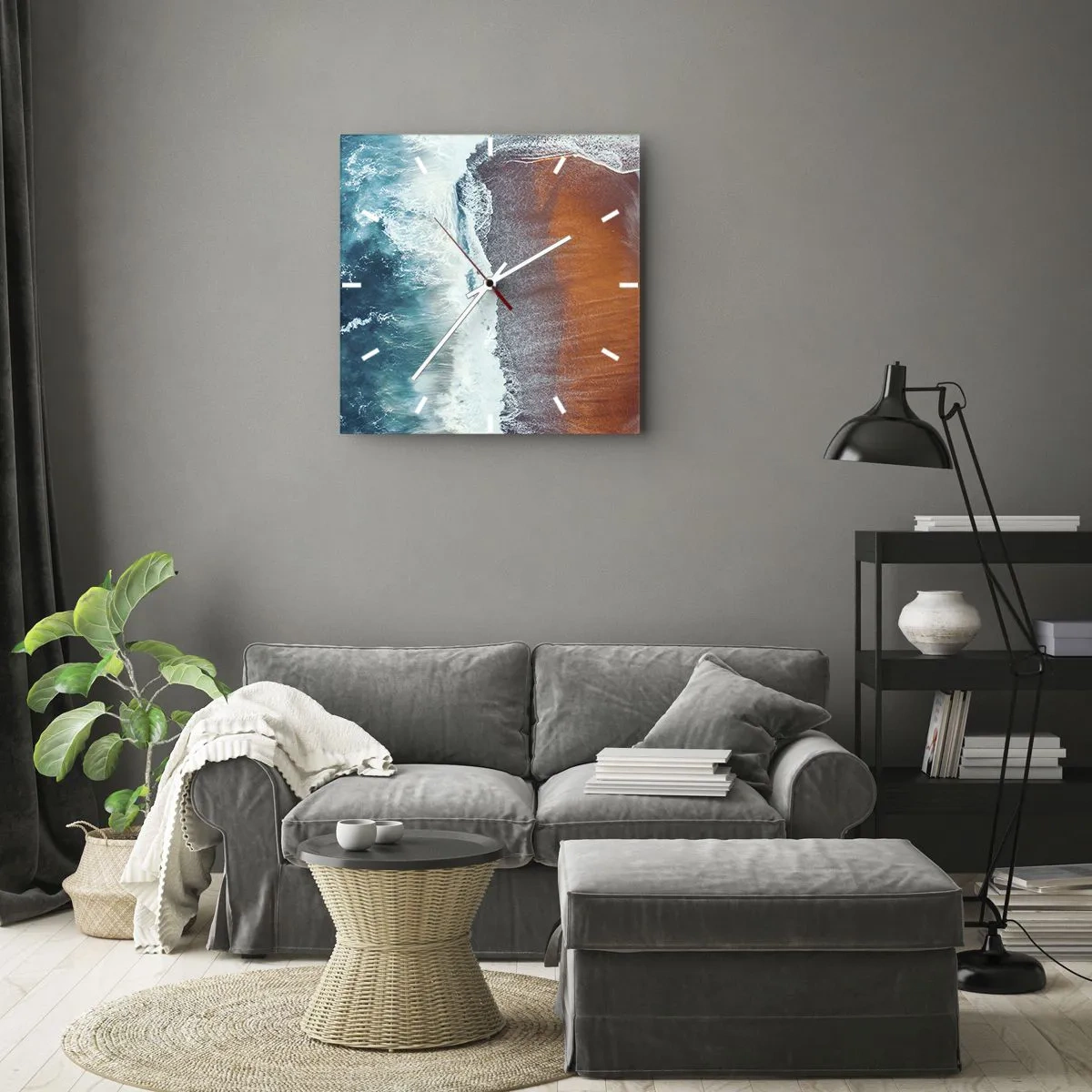 Wandklok - Klok - Aanraking van de oceaan - 40x40 cm