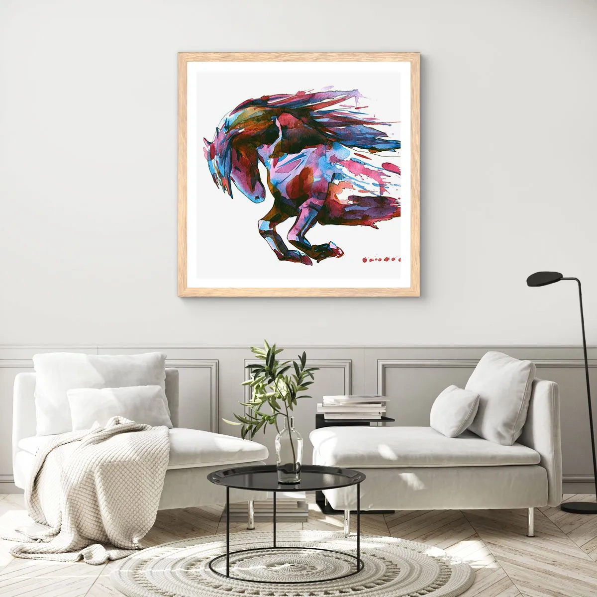 Een poster in een licht eiken lijst - In vervoering - 40x40 cm
