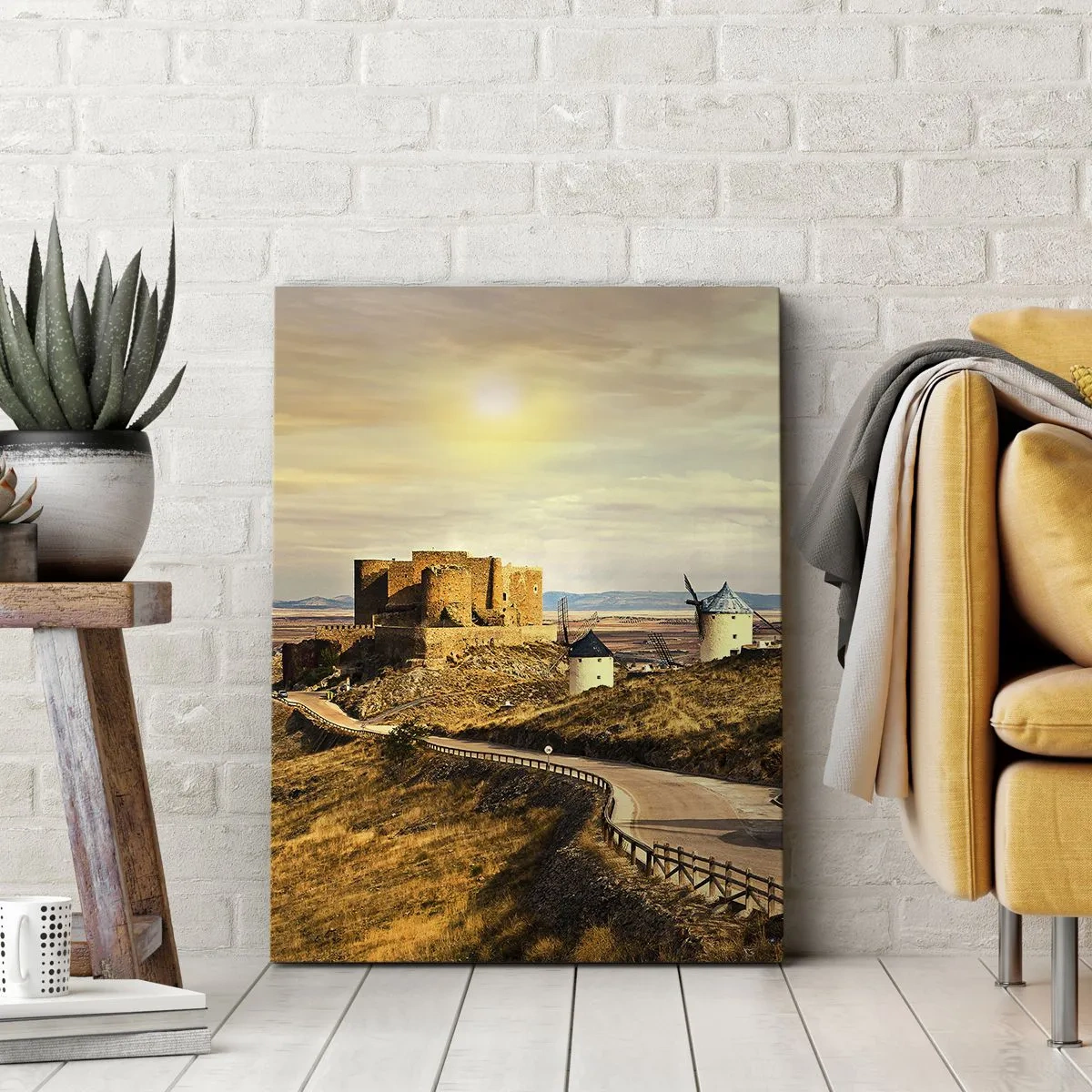 Schilderen op canvas - Don Kichot zal snel hier zijn.  - 70x100 cm