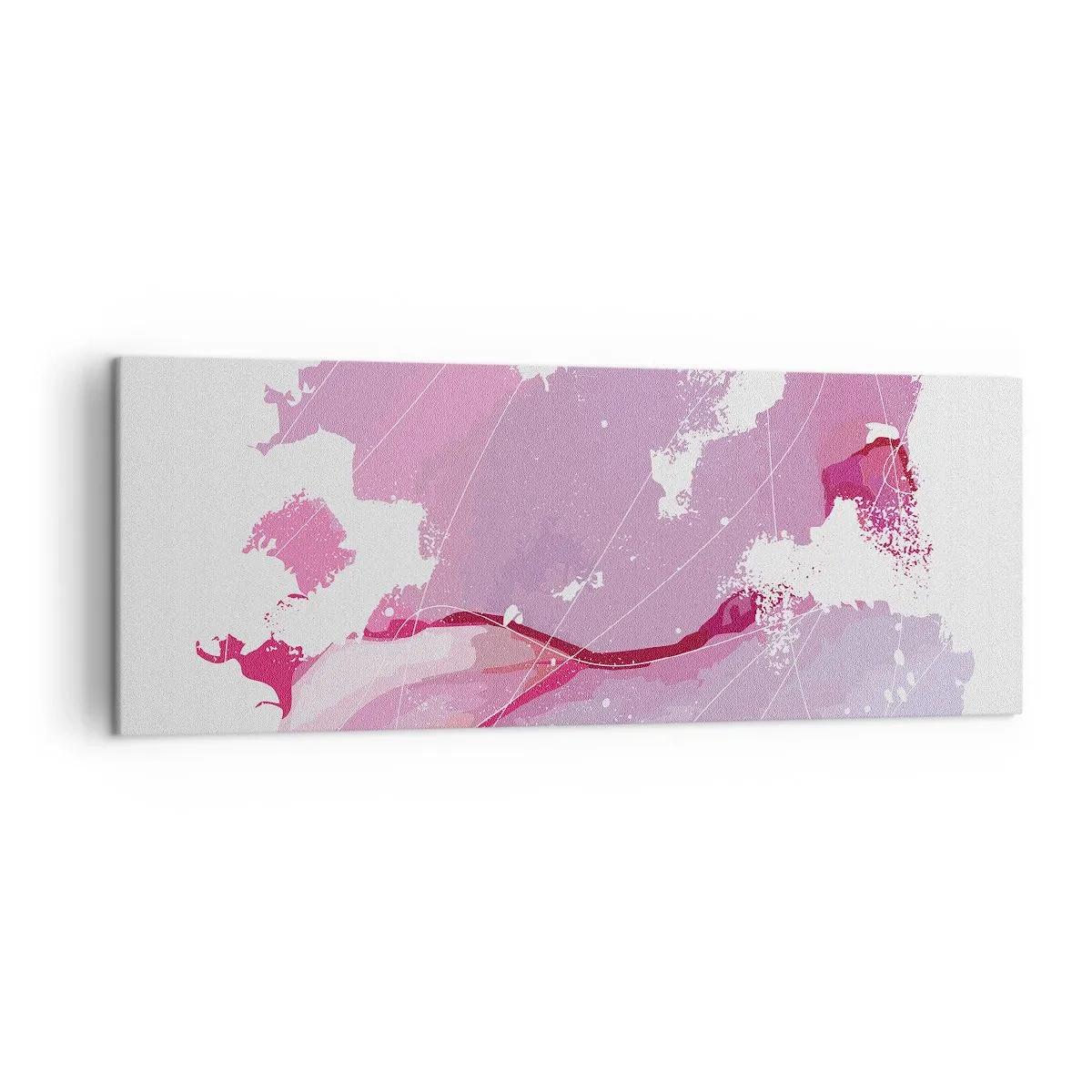 Schilderen op canvas - Kaart van de roze wereld - 140x50 cm