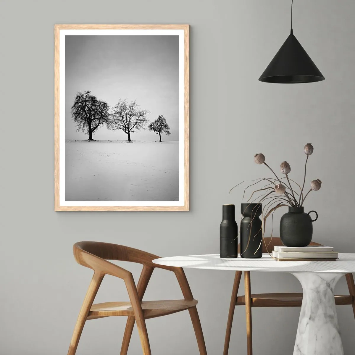 Een poster in een licht eiken lijst - Waar dromen ze over? - 50x70 cm