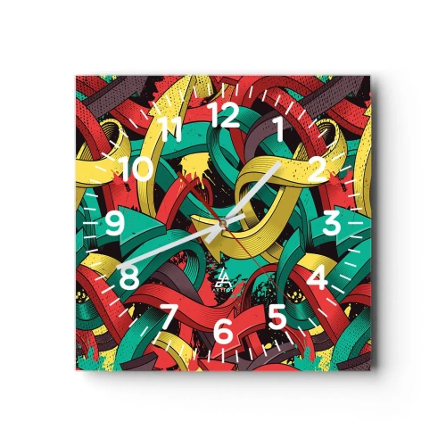 Wandklok - Klok - Welke weg naar het doel? - 30x30 cm