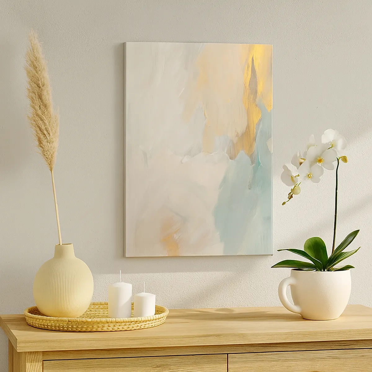 Schilderen op canvas - Abstractie – het land van zachtheid - 50x70 cm