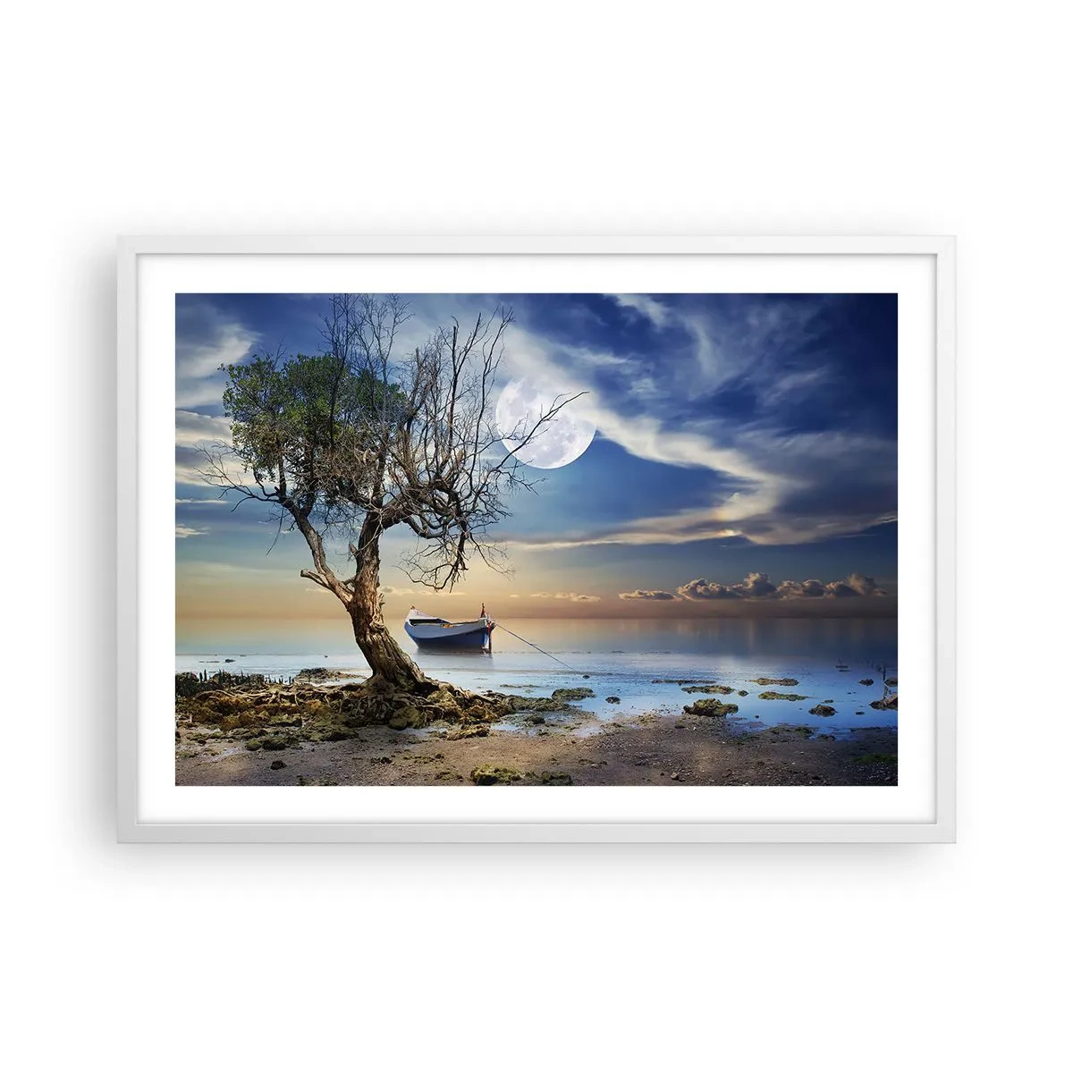 Poster in een witte lijst - Is dit het einde of het begin? - 70x50 cm