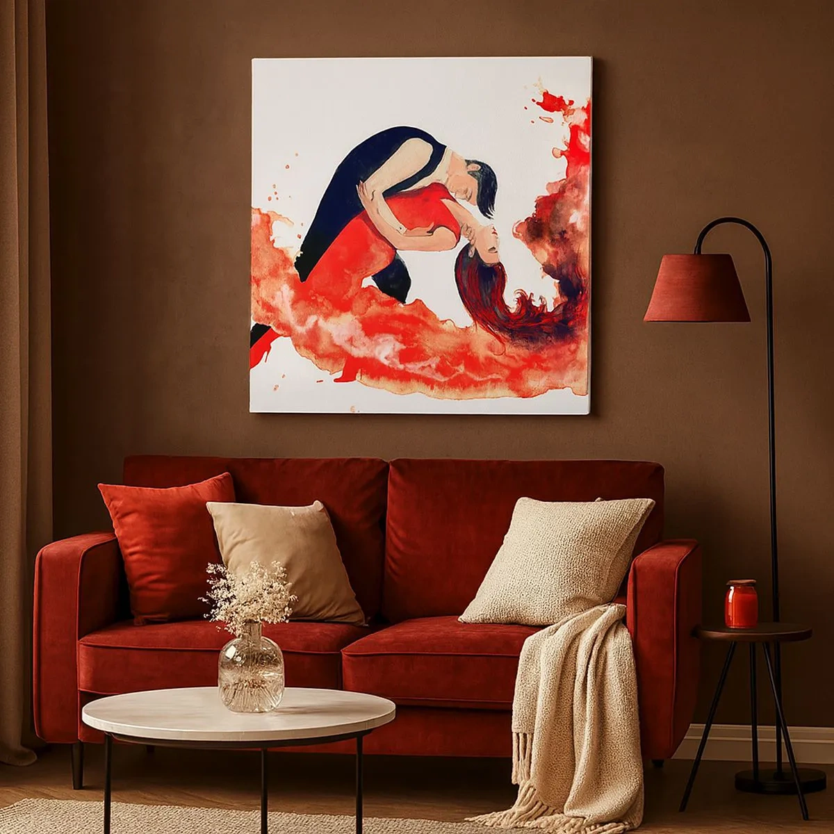 Schilderen op canvas - Tango - een sensuele golf - 30x30 cm