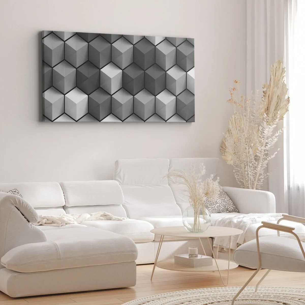 Schilderen op canvas - Kubistische puzzel - 140x50 cm
