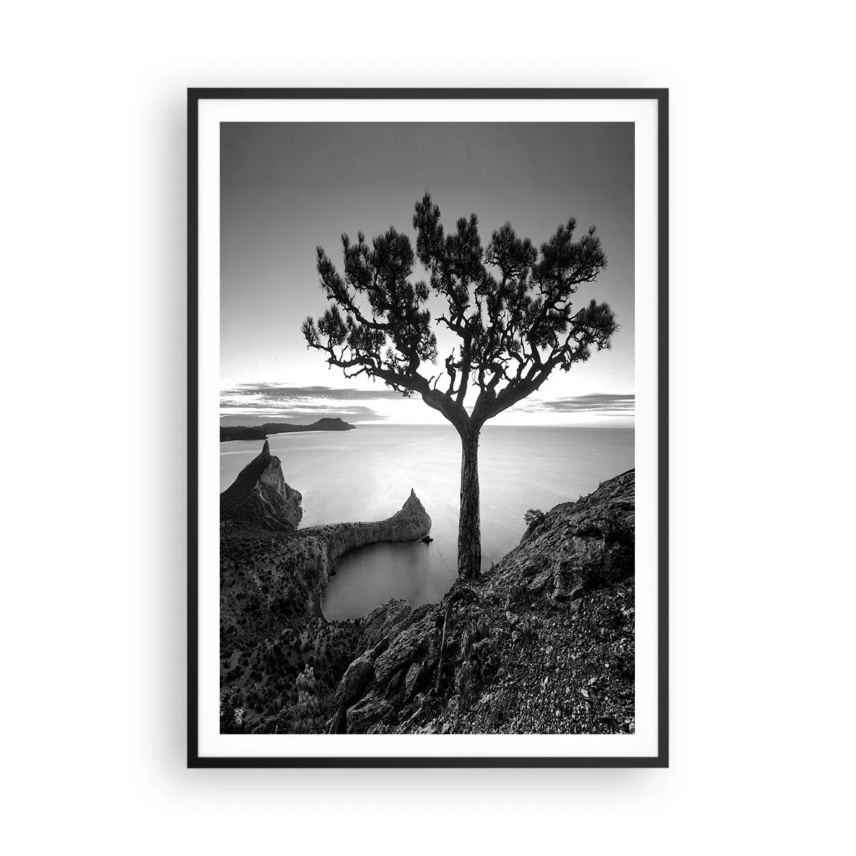 Poster in een zwarte lijst - Stilte aan de horizon - 70x100 cm