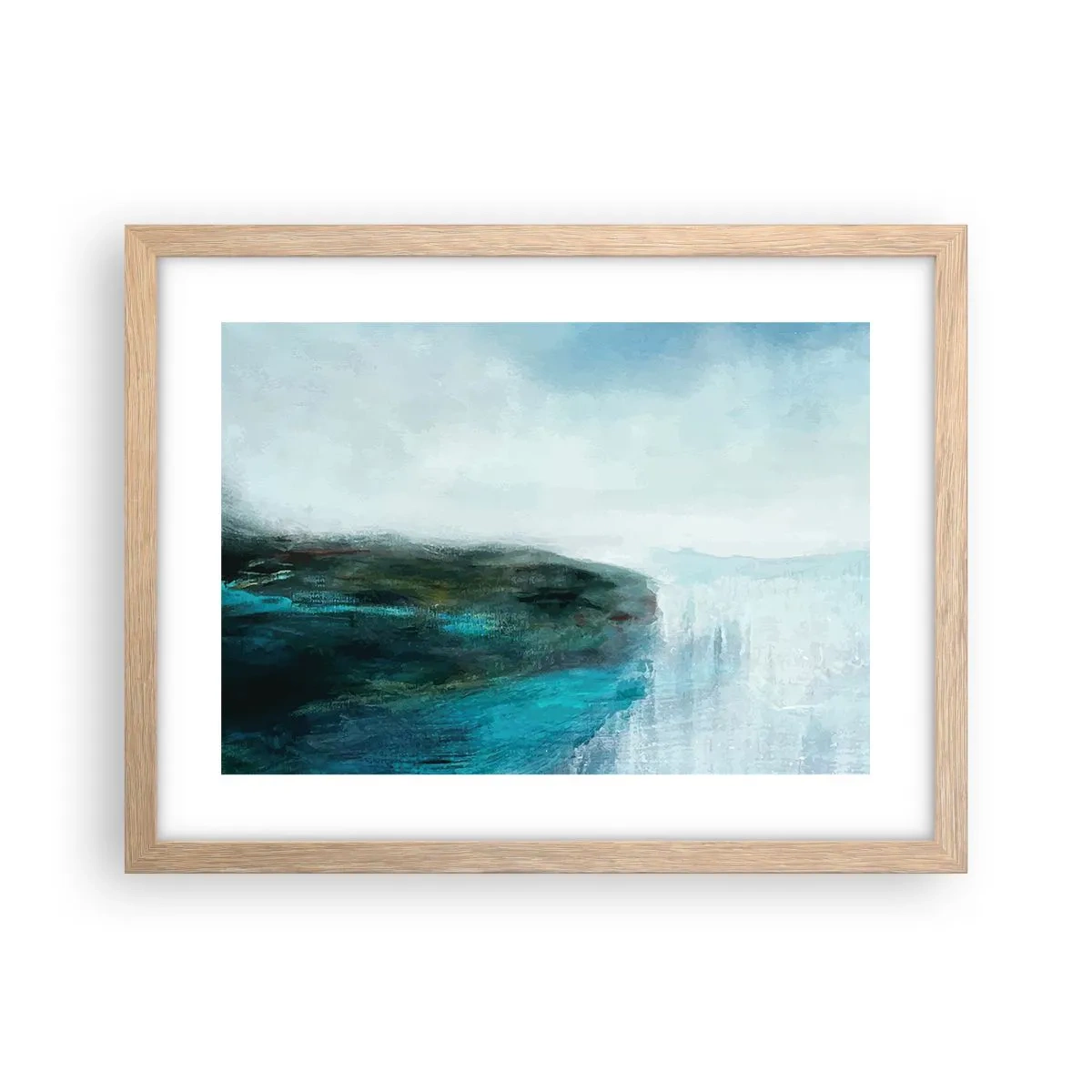 Een poster in een licht eiken lijst - Nautische abstractie - 40x30 cm