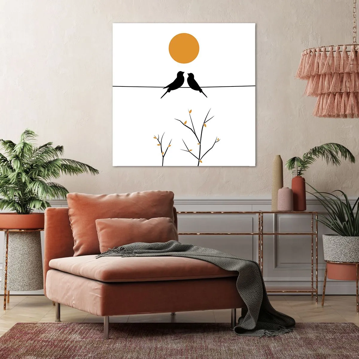 Schilderen op canvas - Nachtegalen avond - 50x50 cm