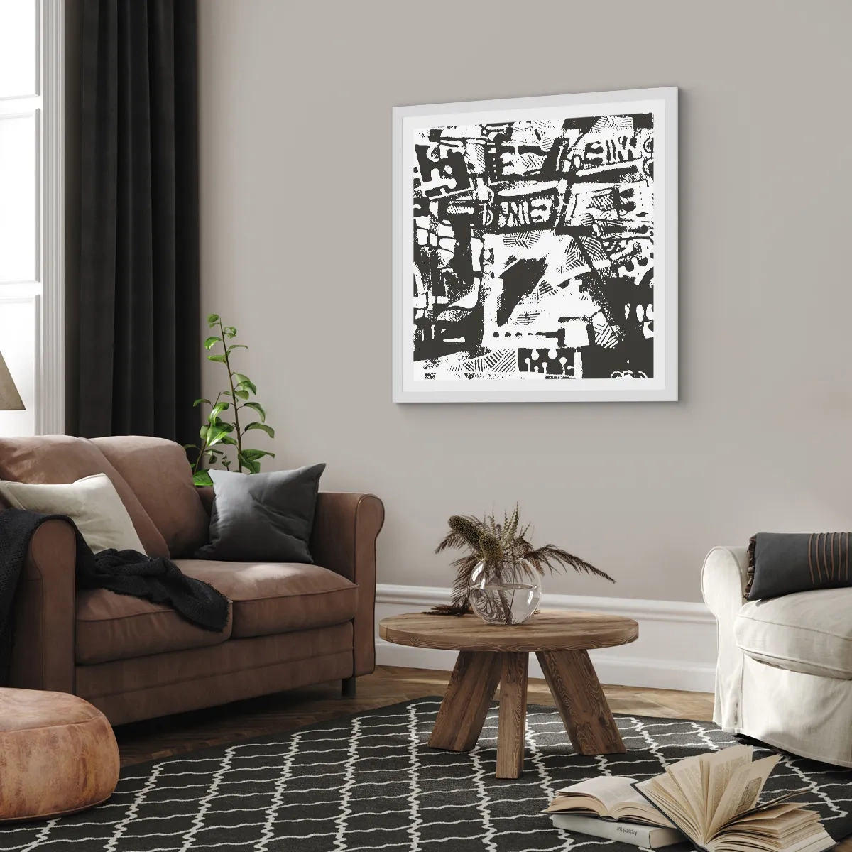 Poster in een witte lijst - Orde of chaos? - 40x40 cm