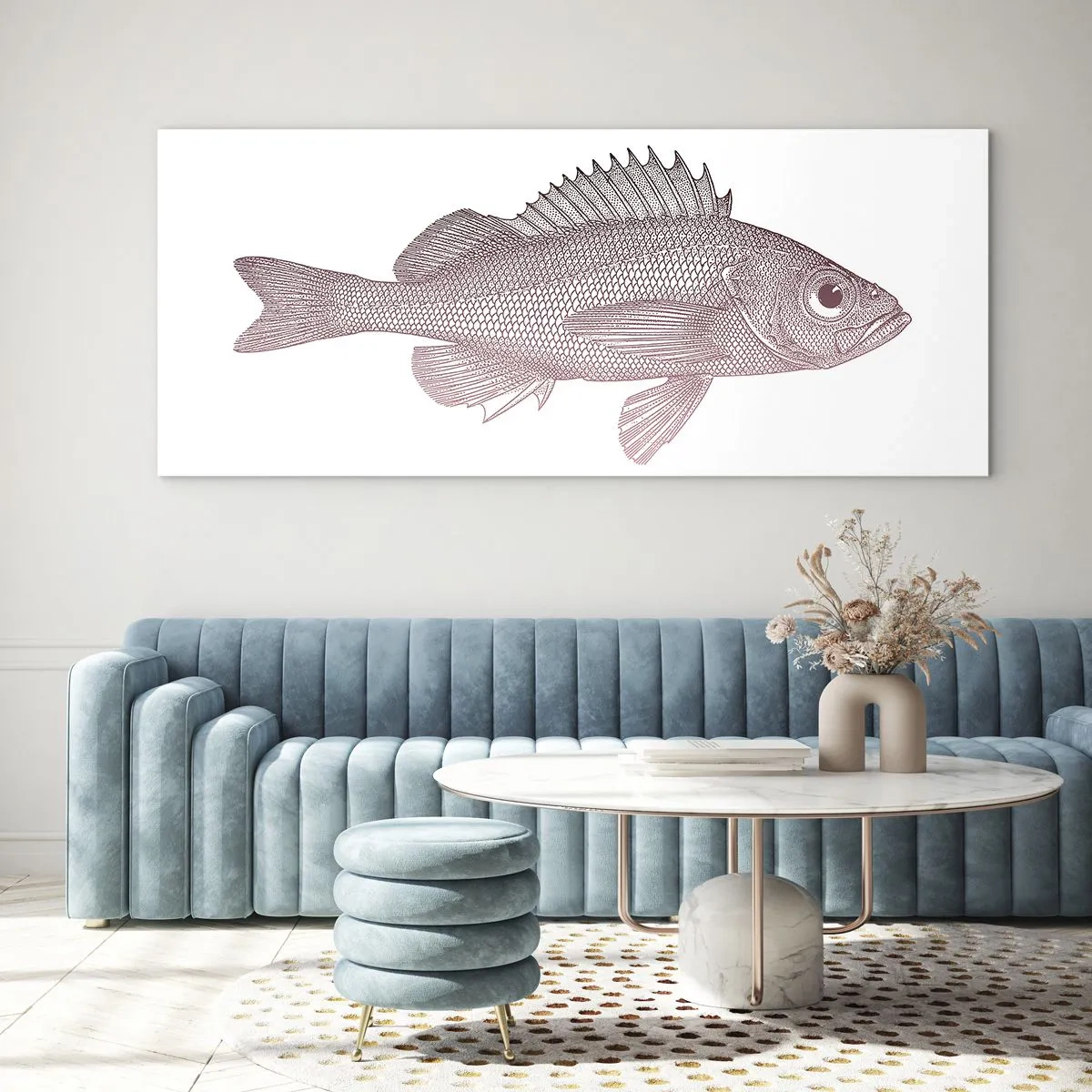 Schilderen op glas - Grote ogen vis - 100x40 cm