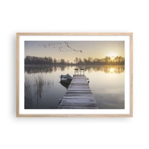 Een poster in een licht eiken lijst - Ik ben zo terug - 70x50 cm