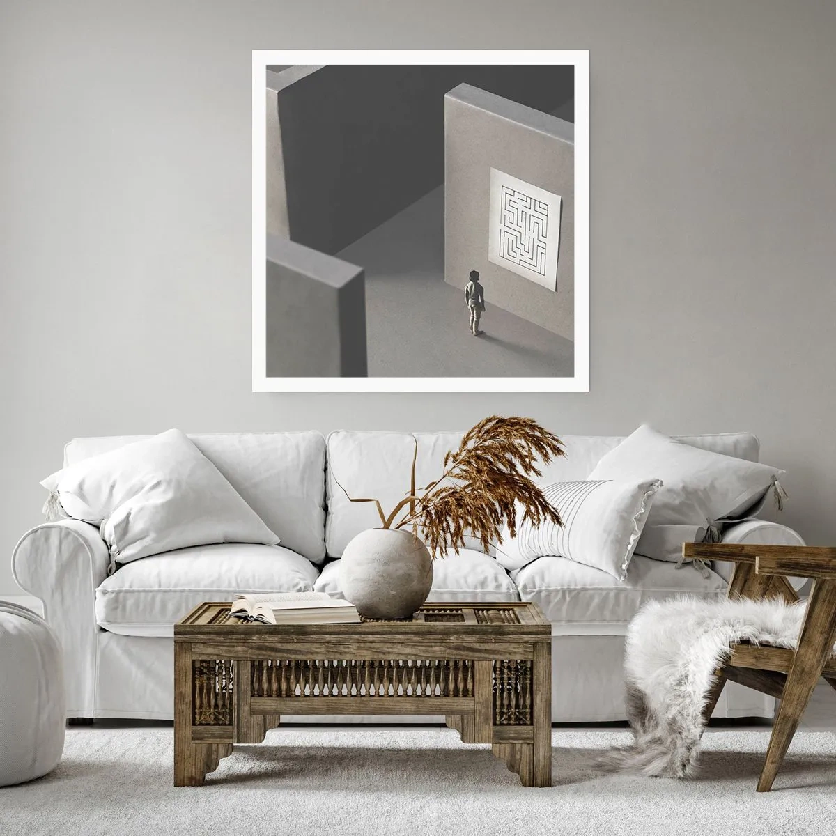 Poster - Maar waar ben ik? - 60x60 cm