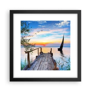 Poster in een zwarte lijst - Goedeavond - 30x30 cm