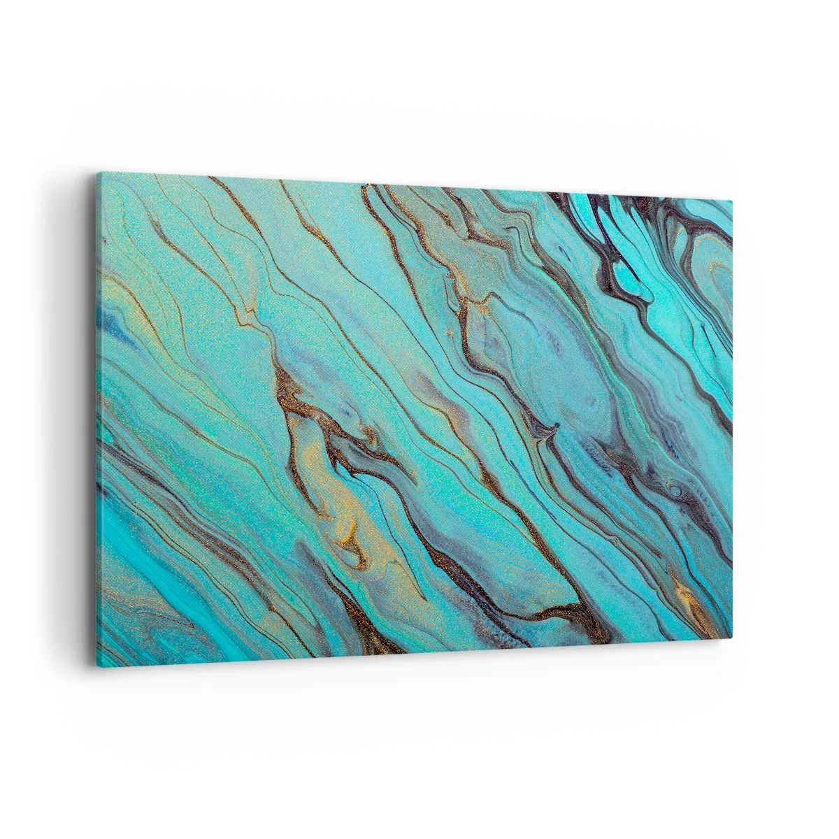 Schilderen op canvas - Turquoise vloed - 120x80 cm