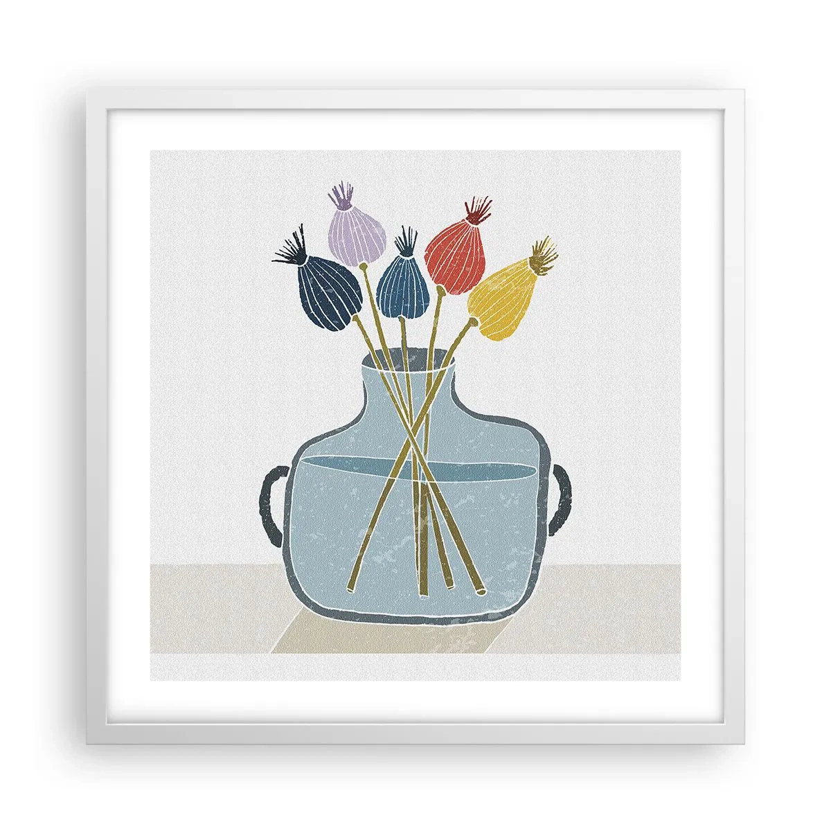 Poster in een witte lijst - Alsof hij met maanzaad heeft gezaaid - 50x50 cm