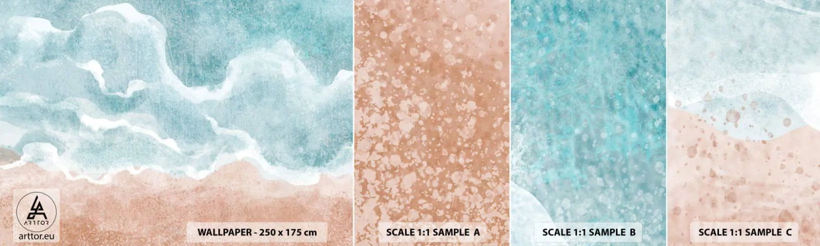 Fotobehang Monster Zelfklevend Deluxe Sticker - Wolkenabstractie - Strand, Landschap, Zee - 100x30 cm